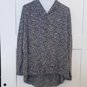 2X Workshop Republic Clothing Heathered Gray Hooded Knit Top lightweight